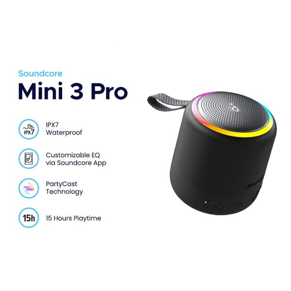 اسپیکر بلوتوثی انکر مدل Mini 3 pro کد A3127 - Image 4